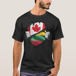 Litouwse Canadese handschoenen met rimpelvlag T-shirt