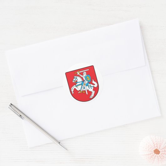 litouwse embleem ronde sticker (Envelop)