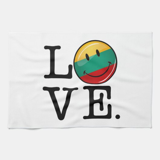 Litouwse glimlach vlag theedoek (Horizontaal)