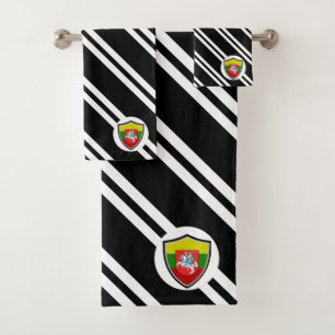 Litouwse handdoekset met vlaggen van het schild bad handdoek