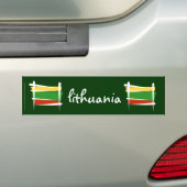 Litouwse Kwast Vlag Bumpersticker (Op auto)
