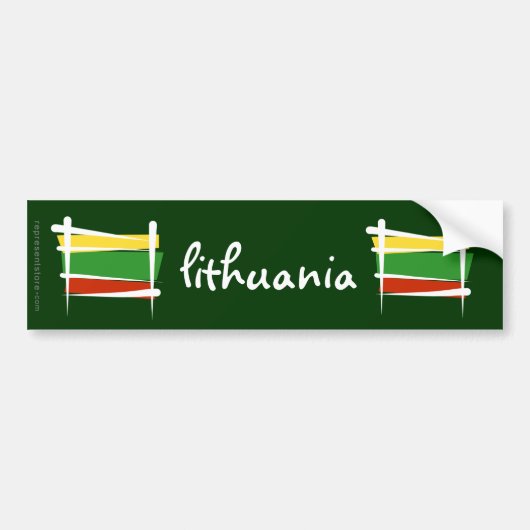 Litouwse Kwast Vlag Bumpersticker (Voorkant)