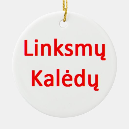 Litouwse linksmy kaledy keramisch ornament (Voorkant)