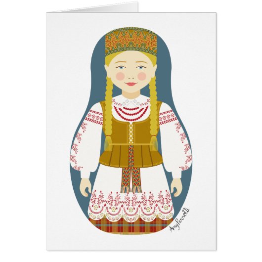 Litouwse Matryoshka Kaart (Voorkant)