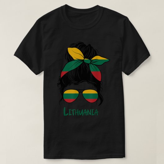 Litouwse meisjesmeisje lietuvis damesvlag t-shirt (Design voorkant)