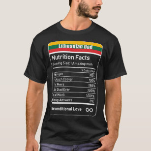 Litouwse pap Nutrition Facts Vaderdag Gift D T-shirt