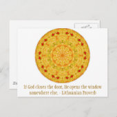 Litouwse Proverb-opportuniteit inspirerend citaat Briefkaart (Voorkant / Achterkant)