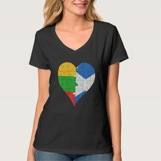Litouwse Schotse vlag hart T-shirt (Voorkant)