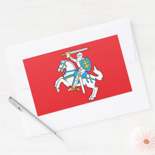Litouwse staatsvlag rechthoekige sticker (Envelop)