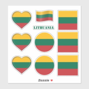 Litouwse stickers en Litouwse vlag, hart/sport