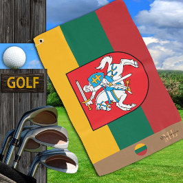 Litouwse vlag en Litouwse monogrammen/golf Golf Golfhanddoek
