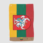Litouwse vlag en Litouwse monogrammen/golf Golf Golfhanddoek (Voorkant)
