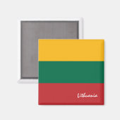Litouwse vlag en reizen, vakantie/sport magneet (Voorkant / Achterkant)