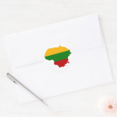 Litouwse vlag kaart ronde sticker (Envelop)