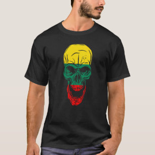 Litouwse vlag Kleuren schedel T-shirt