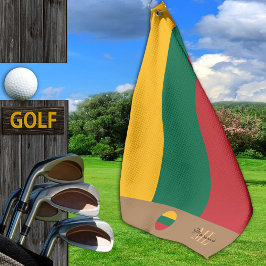 Litouwse vlag & Litouwse monogrammen/golf Golfhanddoek