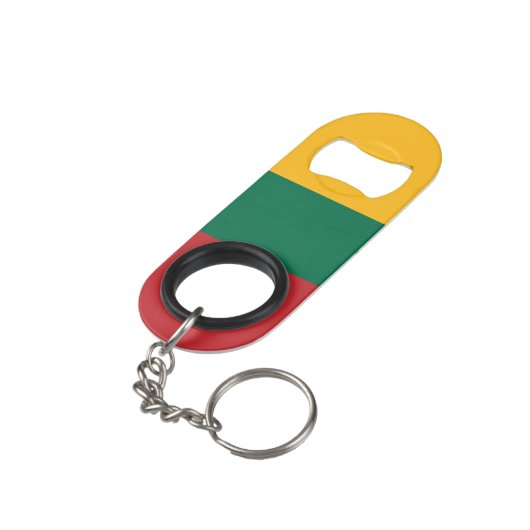 Litouwse vlag mini flessenopener (Achterkant Gekanteld)