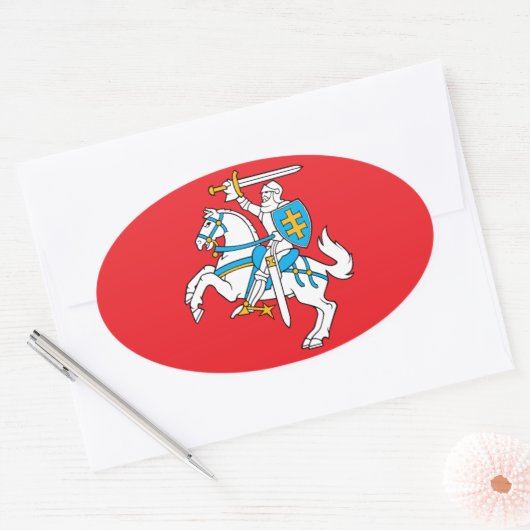 Litouwse vlag ovale sticker (Envelop)