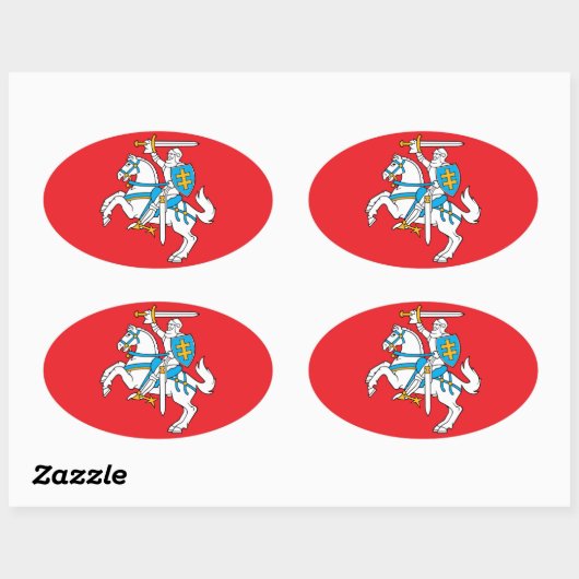 Litouwse vlag ovale sticker (Vel)