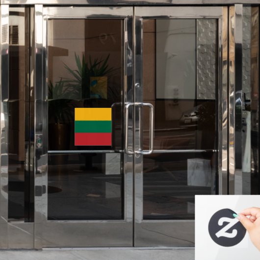 Litouwse vlag raamsticker (Kantoordeur)