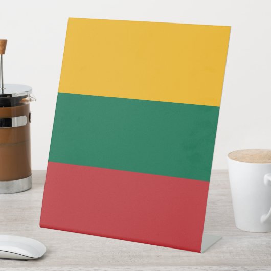 Litouwse vlag reclamebord met voetstuk (Insitu)