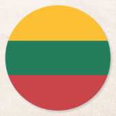 Litouwse vlag ronde kartonnen onderzetter (Voorkant)