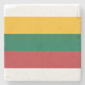 Litouwse vlag stenen onderzetter (Voorkant)