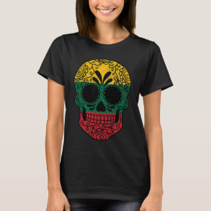 Litouwse Vlag Suiker Skull Litouws Vintage T-shirt