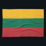 Litouwse vlag theedoek<br><div class="desc">Patriottische vlag van Litouwen.</div>