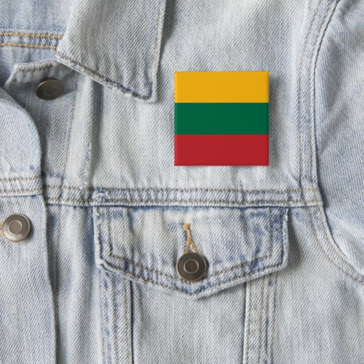 Litouwse vlag vierkante button 5,1 cm (In situ)