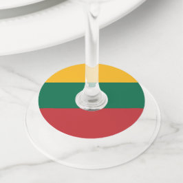 Litouwse vlag wijnglaslabel