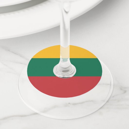 Litouwse vlag wijnglaslabel (Dichtbij)