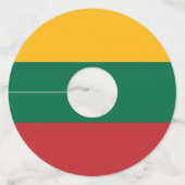 Litouwse vlag wijnglaslabel (Achterkant)