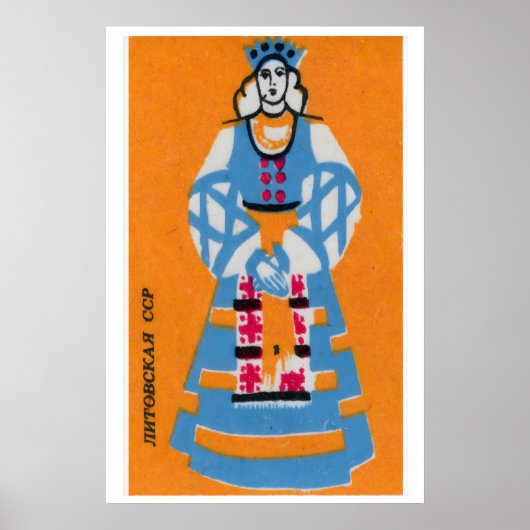 Litouwse Vrouw - Luciferdoosje Print - Esthetisch (Voorkant)