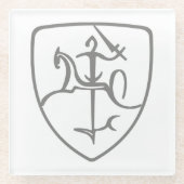 Litouwse Vytis Glazen Onderzetter (Voorkant)