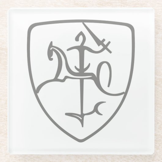Litouwse Vytis Glazen Onderzetter (Voorkant)