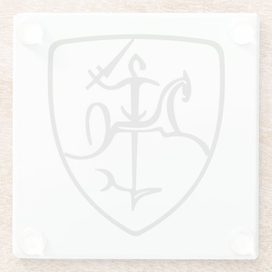 Litouwse Vytis Glazen Onderzetter (Achterkant)