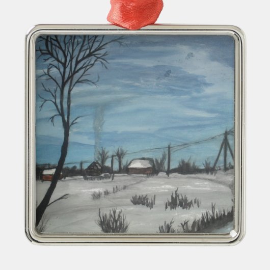litouwse winter metalen ornament (Voorkant)