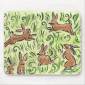 Litte Brown Bunnies Hopping Muismat (Voorkant)