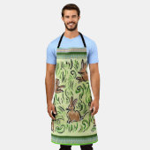 Litte bruine Bunnies die op groen hopen Schort (Gedragen)