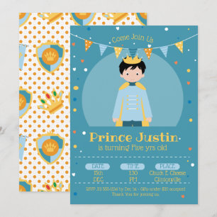 Litte Prince Birthday Party Invitation Kaart