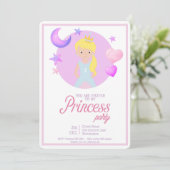 Litte Princess Birthday Party Invitation Kaart (Staand voorkant)