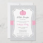 Litte Pumpkin Herfst Baby shower Invitation, Girl Kaart (Voorkant)