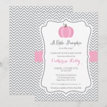 Litte Pumpkin Herfst Baby shower Invitation, Girl