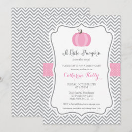 Litte Pumpkin Herfst Baby shower Invitation, Girl Kaart