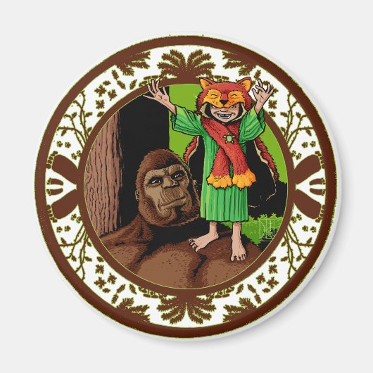 Litte Red Mighty Nizz Bigfoot Magneet (Voorkant)