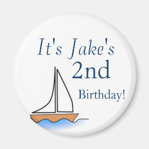 Litte Sailboot Nautical Birthday Magneet