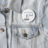 Litte Sailboot Nautical Birthday Ronde Button 5,7 Cm (In situ)