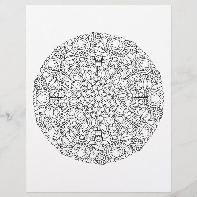 Littekens Halloween & Herfst Mandala kleurplaat (Voorkant)