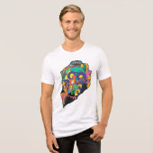 Littekens op het gezicht Tri-Blend shirt (Voorkant volledig)